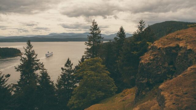 The view over Active Pass from the Bluffs Park lookout. Photo credit Kris Krüg