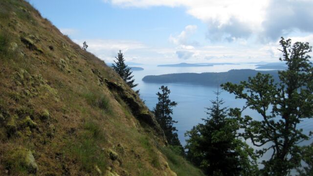 View looking southeast over Salt Spring and Prevost Islands